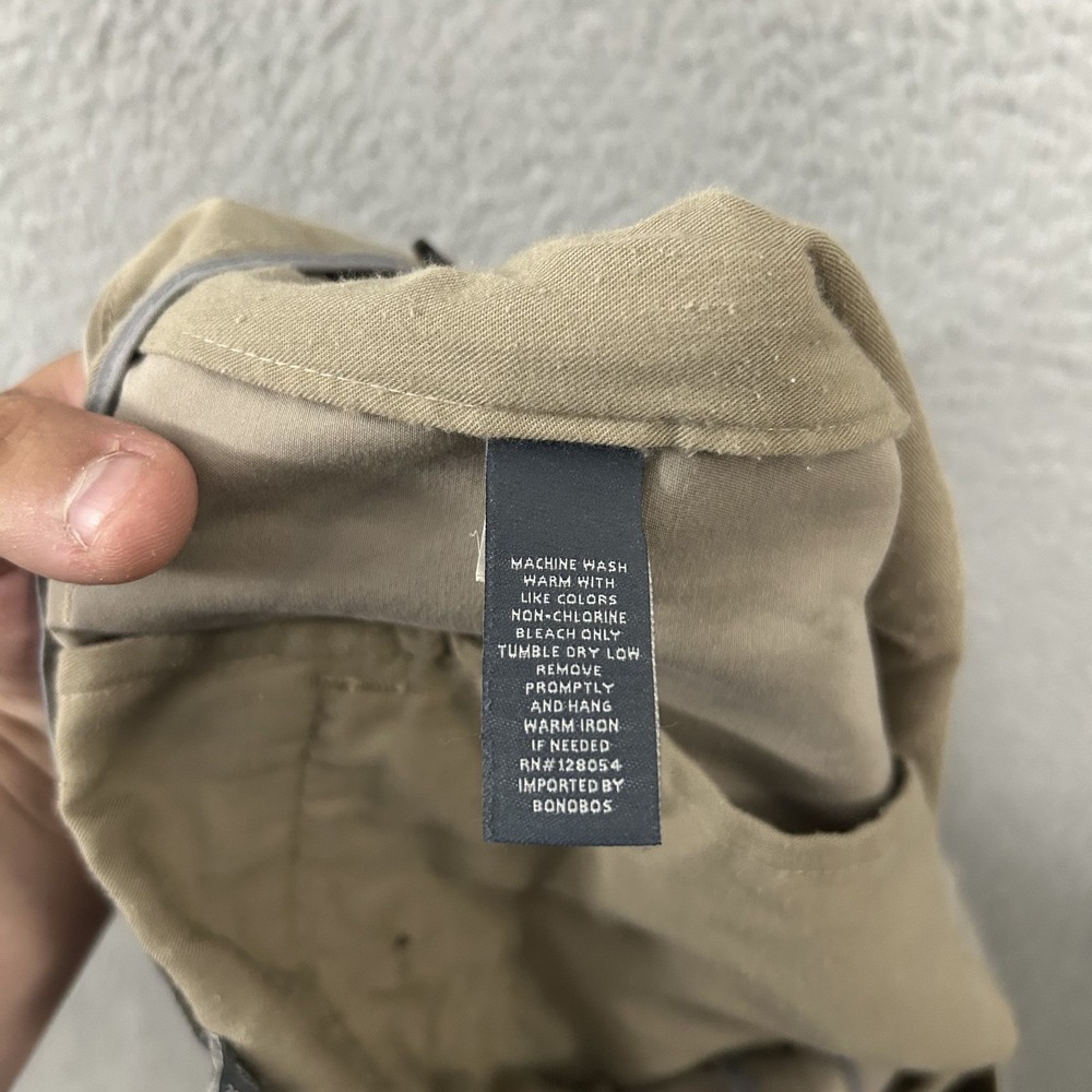 Bonobos Pants Mens 33x32 Khaki Chino Weekday Warrior Slim Fit Wednesday Cotton - Picture 10 of 12